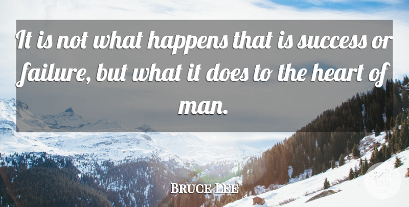 Bruce Lee Quote About Heart, Men, Doe: It Is Not What Happens...