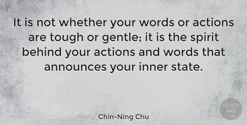 Chin-Ning Chu Quote About Action, Tough, Spirit: It Is Not Whether Your...