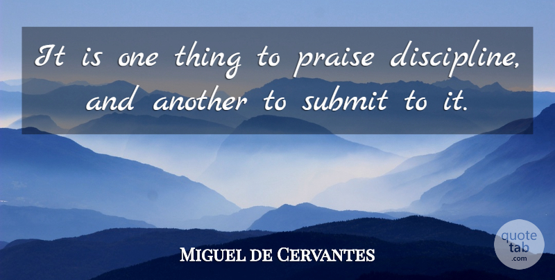 Miguel de Cervantes Quote About Discipline, Literature, Praise: It Is One Thing To...