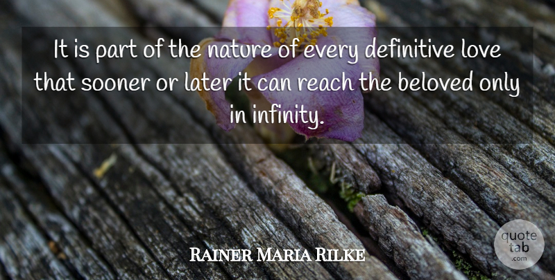 Rainer Maria Rilke Quote About Infinity, Beloved, Sooner Or Later: It Is Part Of The...