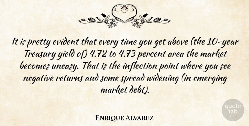 Enrique Alvarez Quote About Above, Area, Becomes, Emerging, Evident: It Is Pretty Evident That...