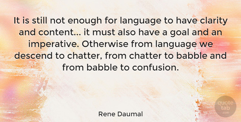 Rene Daumal Quote About Writing, Goal, Confusion: It Is Still Not Enough...