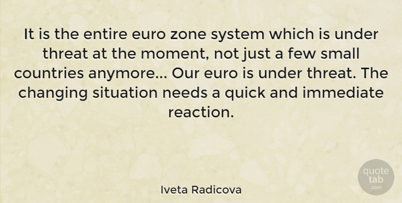 Iveta Radicova Quote About Country, Needs, Moments: It Is The Entire Euro...
