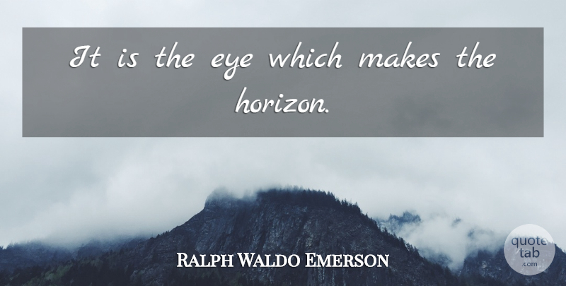 Ralph Waldo Emerson Quote About Eye, Perspective, Horizon: It Is The Eye Which...