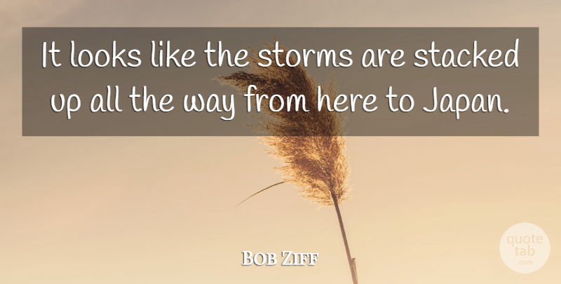 Bob Ziff Quote About Looks, Stacked, Storms: It Looks Like The Storms...