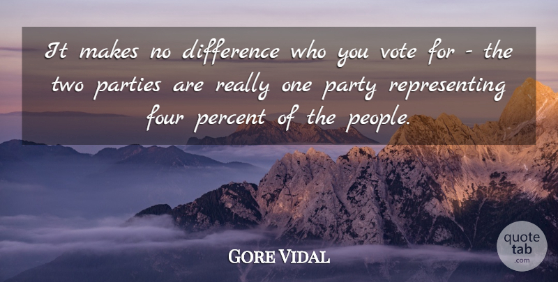 Gore Vidal Quote About Party, Two, Differences: It Makes No Difference Who...