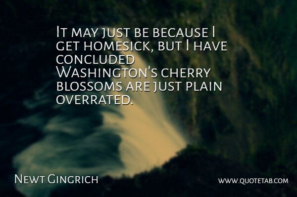 Newt Gingrich Quote About Justice, May, Homesick: It May Just Be Because...