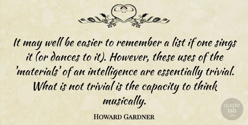 Howard Gardner Quote About Teaching, Thinking, Use: It May Well Be Easier...