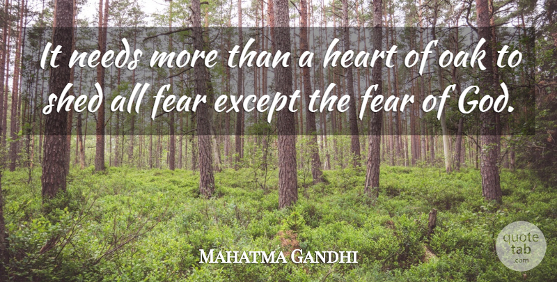 Mahatma Gandhi Quote About Fear, Heart, Needs: It Needs More Than A...