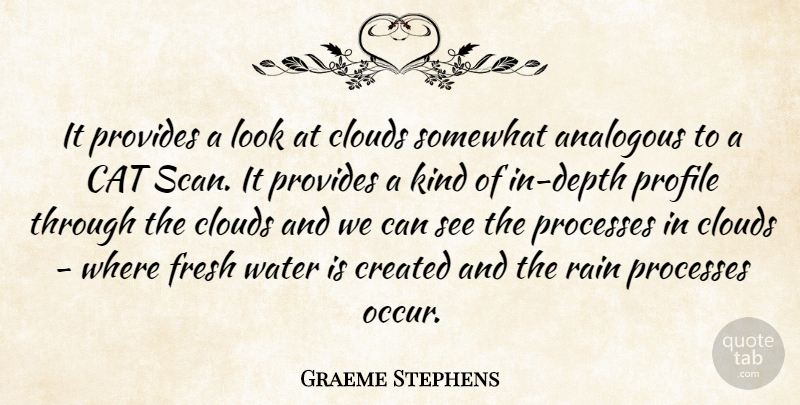 Graeme Stephens Quote About Cat, Clouds, Created, Fresh, Processes: It Provides A Look At...