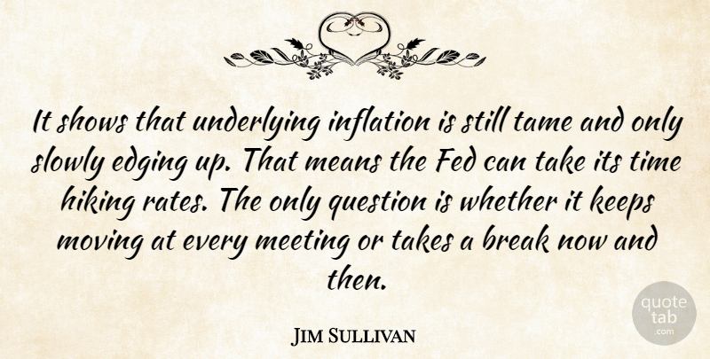 Jim Sullivan Quote About Break, Fed, Hiking, Inflation, Keeps: It Shows That Underlying Inflation...
