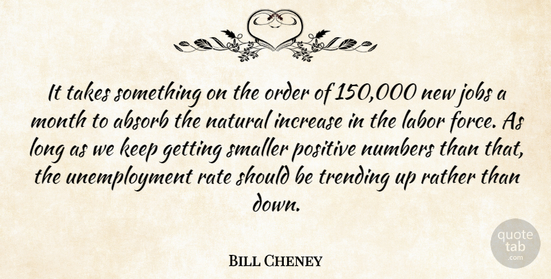 Bill Cheney Quote About Absorb, Increase, Jobs, Labor, Month: It Takes Something On The...