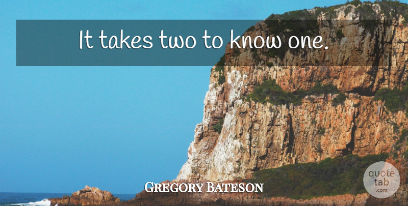 Gregory Bateson Quote About Two, Knows: It Takes Two To Know...