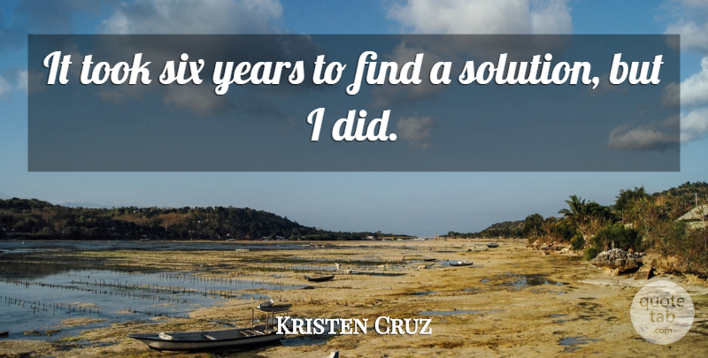 Kristen Cruz Quote About Six, Took: It Took Six Years To...