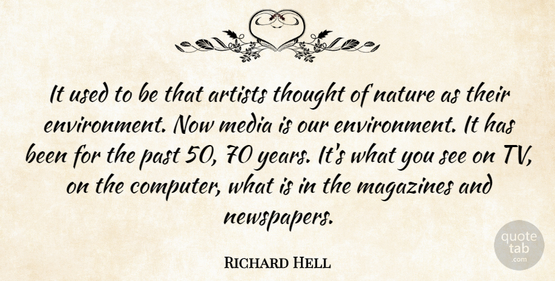 Richard Hell Quote About Past, Artist, Media: It Used To Be That...