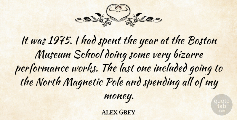 Alex Grey Quote About School, Boston, Years: It Was 1975 I Had...
