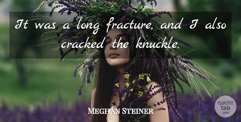 Meghan Steiner Quote About Cracked: It Was A Long Fracture...
