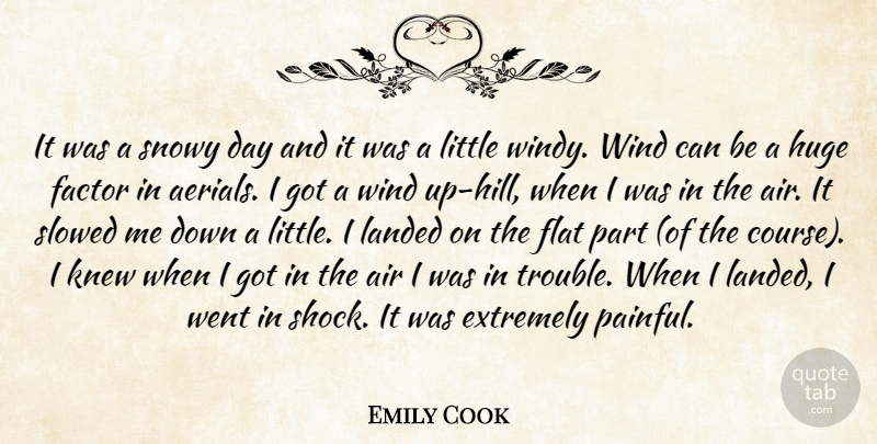 Emily Cook Quote About Air, Extremely, Factor, Flat, Huge: It Was A Snowy Day...