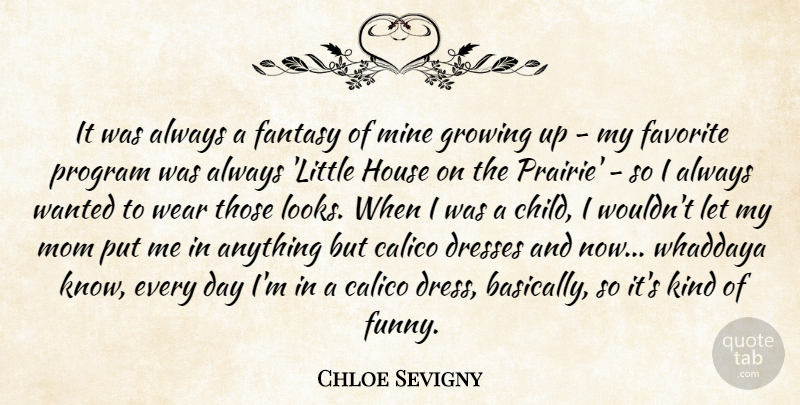 Chloe Sevigny Quote About Funny, Mom, Growing Up: It Was Always A Fantasy...