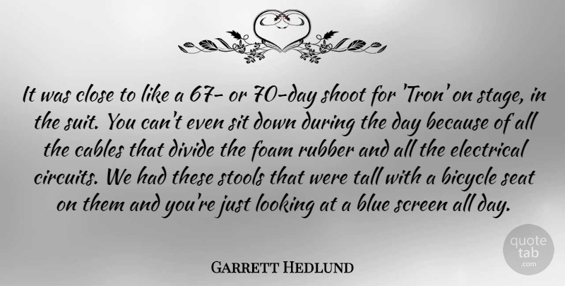 Garrett Hedlund Quote About Suits You, Blue, Rubber: It Was Close To Like...
