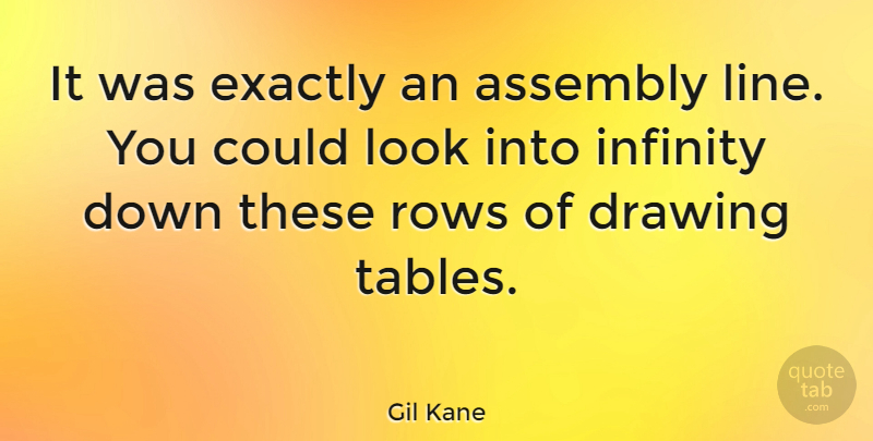 Gil Kane Quote About Drawing, Lines, Tables: It Was Exactly An Assembly...