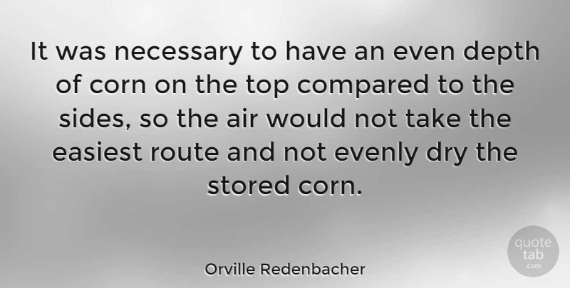 Orville Redenbacher Quote About Air, Dry, Corn: It Was Necessary To Have...