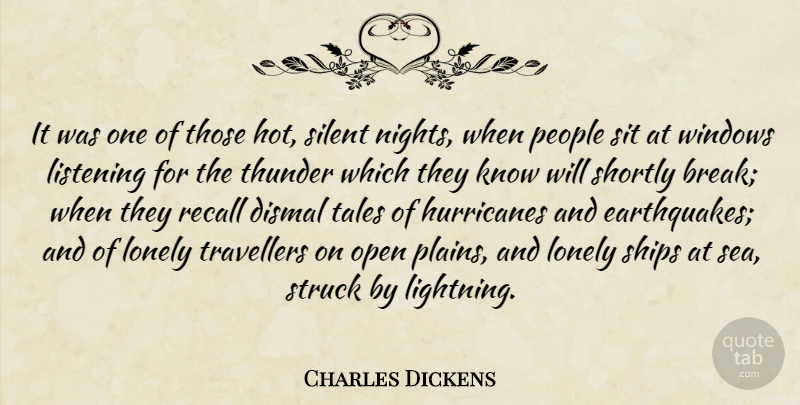 Charles Dickens Quote About Lonely, Night, Sea: It Was One Of Those...