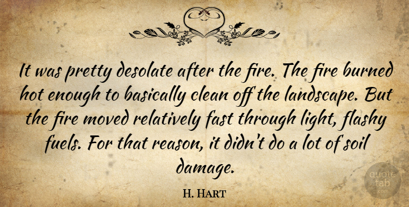H. Hart Quote About Basically, Burned, Clean, Fast, Fire: It Was Pretty Desolate After...