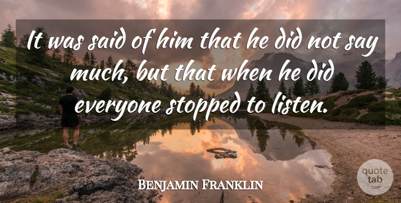 Benjamin Franklin Quote About Role Models, Said: It Was Said Of Him...