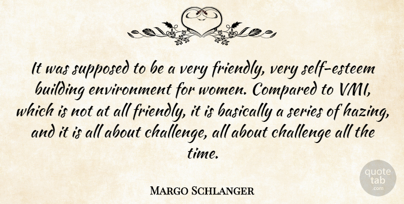 Margo Schlanger Quote About Basically, Building, Challenge, Compared, Environment: It Was Supposed To Be...