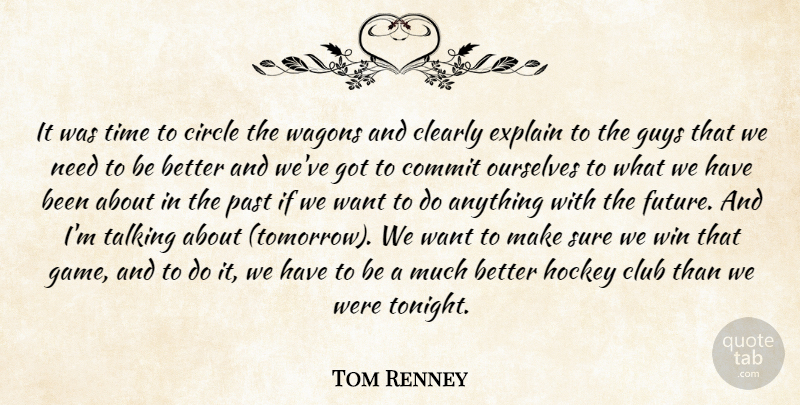 Tom Renney Quote About Circle, Clearly, Club, Commit, Explain: It Was Time To Circle...