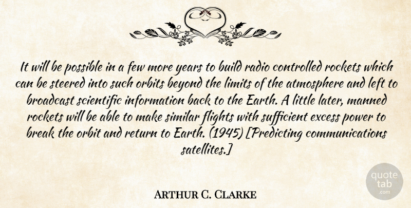 Arthur C. Clarke Quote About Communication, Science, Years: It Will Be Possible In...