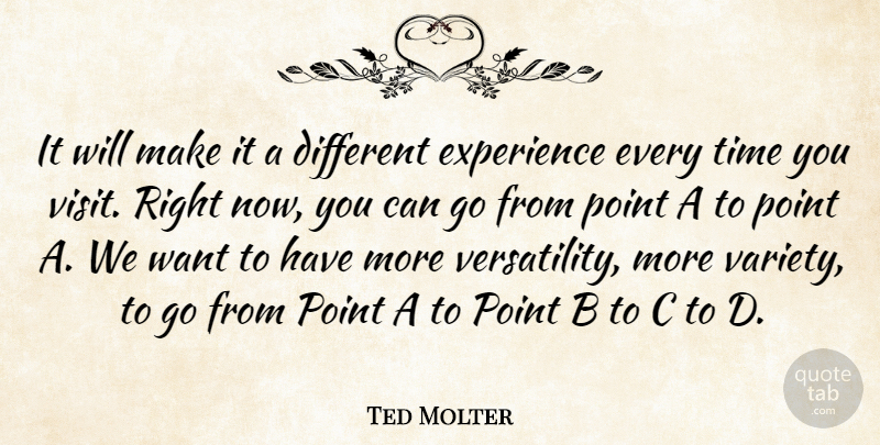 Ted Molter Quote About Experience, Point, Time: It Will Make It A...