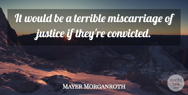 Mayer Morganroth Quote About Justice, Terrible: It Would Be A Terrible...