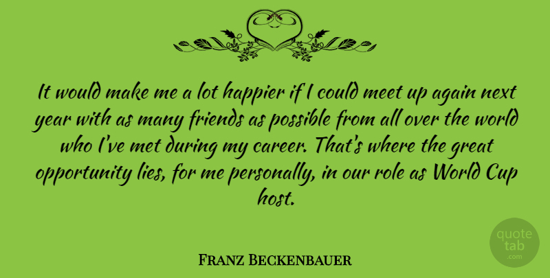 Franz Beckenbauer Quote About Lying, Opportunity, Years: It Would Make Me A...
