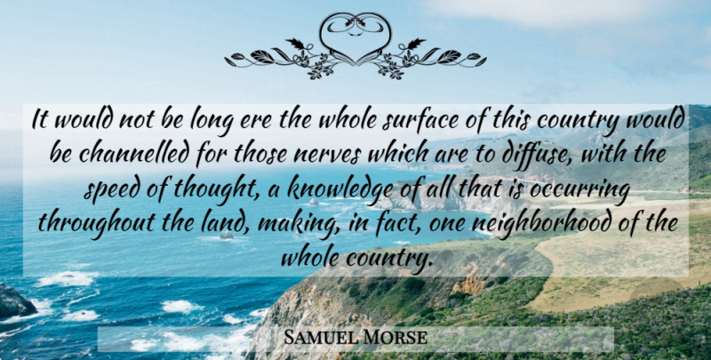 Samuel Morse Quote About Country, Land, Long: It Would Not Be Long...