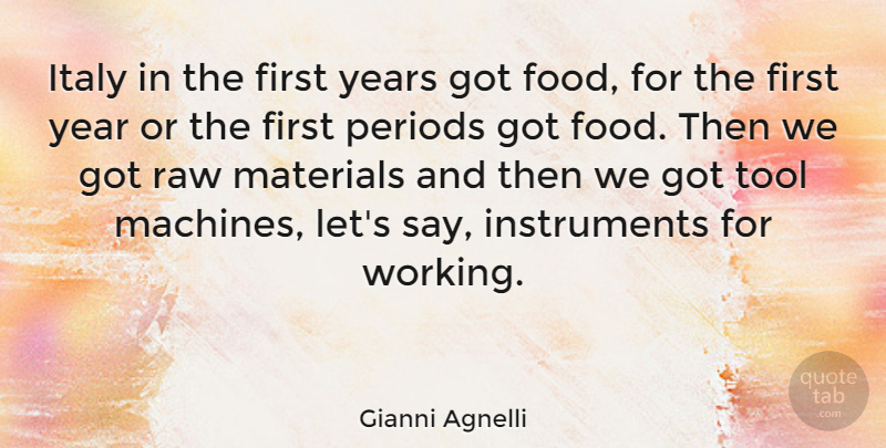 Gianni Agnelli Quote About Italy, Materials, Periods, Raw, Tool: Italy In The First Years...