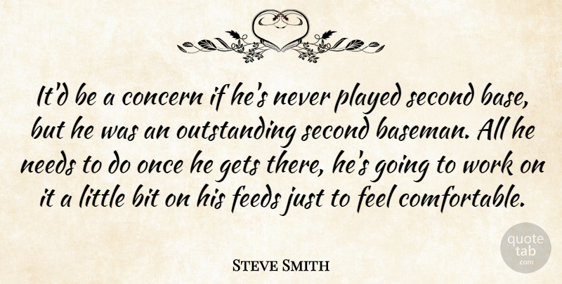 Steve Smith Quote About Bit, Concern, Feeds, Gets, Needs: Itd Be A Concern If...