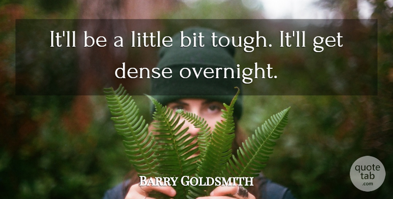 Barry Goldsmith Quote About Bit, Dense: Itll Be A Little Bit...