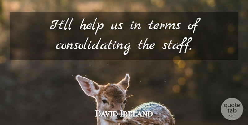 David Ireland Quote About Help, Terms: Itll Help Us In Terms...