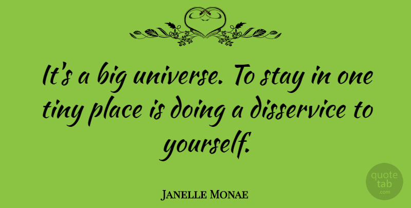 Janelle Monae Quote About Tiny, Bigs, Disservice: Its A Big Universe To...