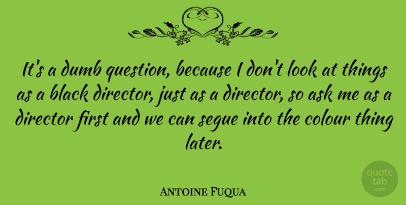 Antoine Fuqua Quote About Stupid, Dumb, Black: Its A Dumb Question Because...