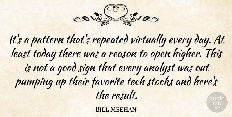 Bill Meehan Quote About Analyst, Favorite, Good, Open, Pattern: Its A Pattern Thats Repeated...