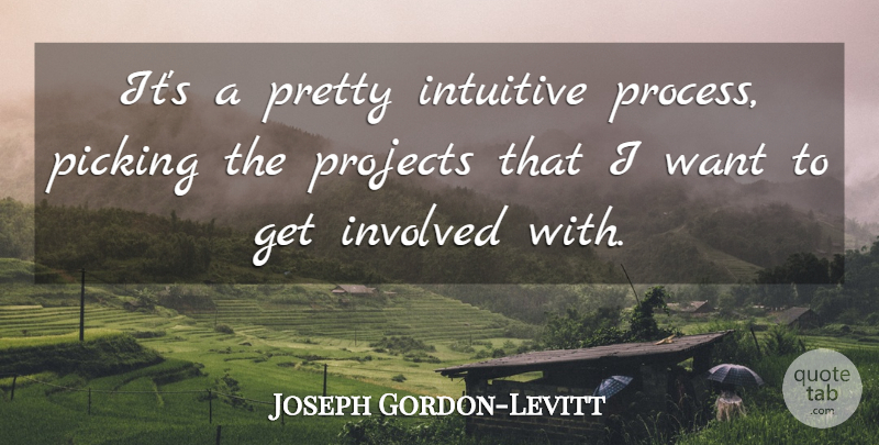 Joseph Gordon-Levitt Quote About Intuitive, Projects: Its A Pretty Intuitive Process...