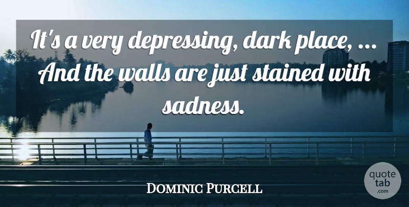 Dominic Purcell Quote About Dark, Walls: Its A Very Depressing Dark...