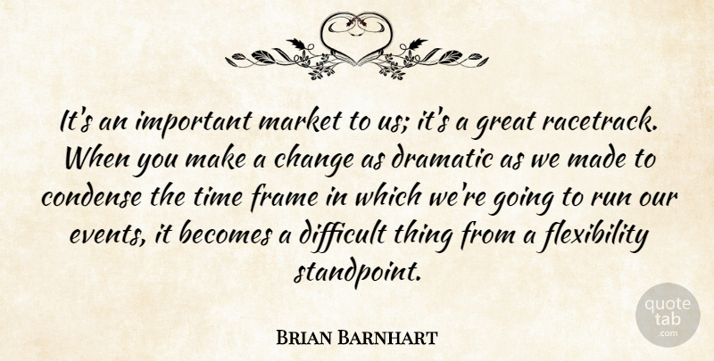 Brian Barnhart Quote About Becomes, Change, Condense, Difficult, Dramatic: Its An Important Market To...