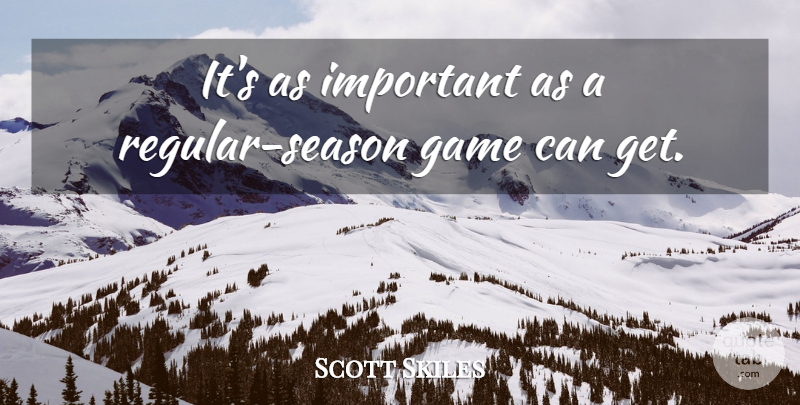 Scott Skiles Quote About Game: Its As Important As A...