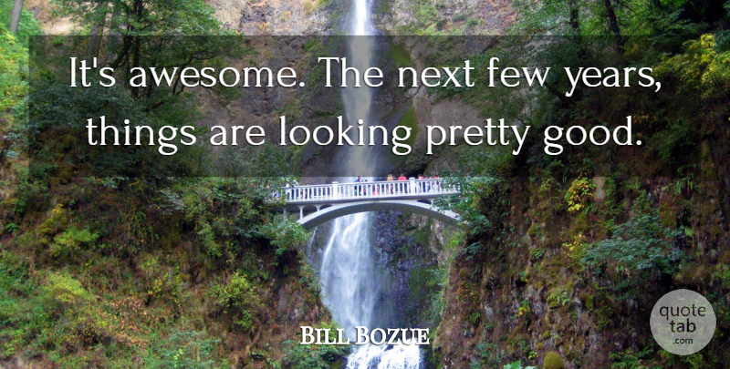 Bill Bozue Quote About Few, Looking, Next: Its Awesome The Next Few...