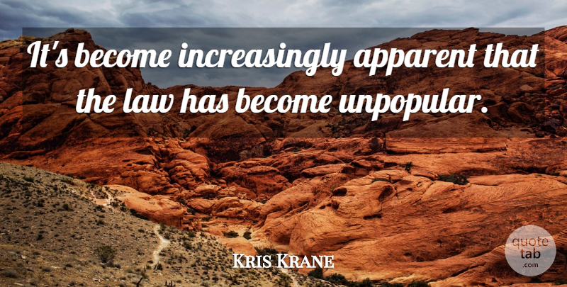 Kris Krane Quote About Apparent, Law: Its Become Increasingly Apparent That...