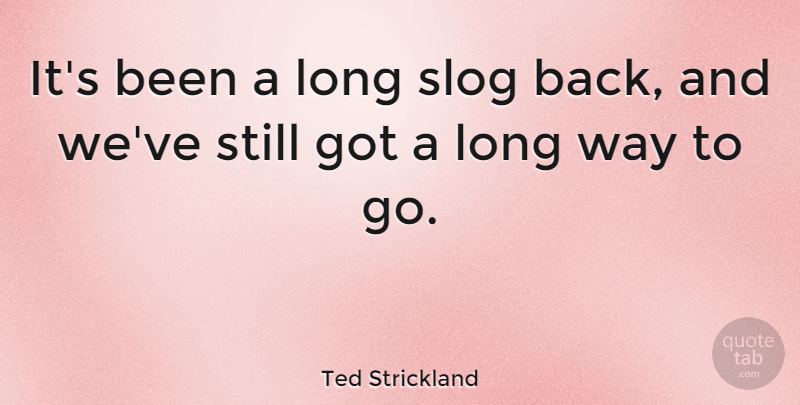 Ted Strickland Quote About undefined: Its Been A Long Slog...